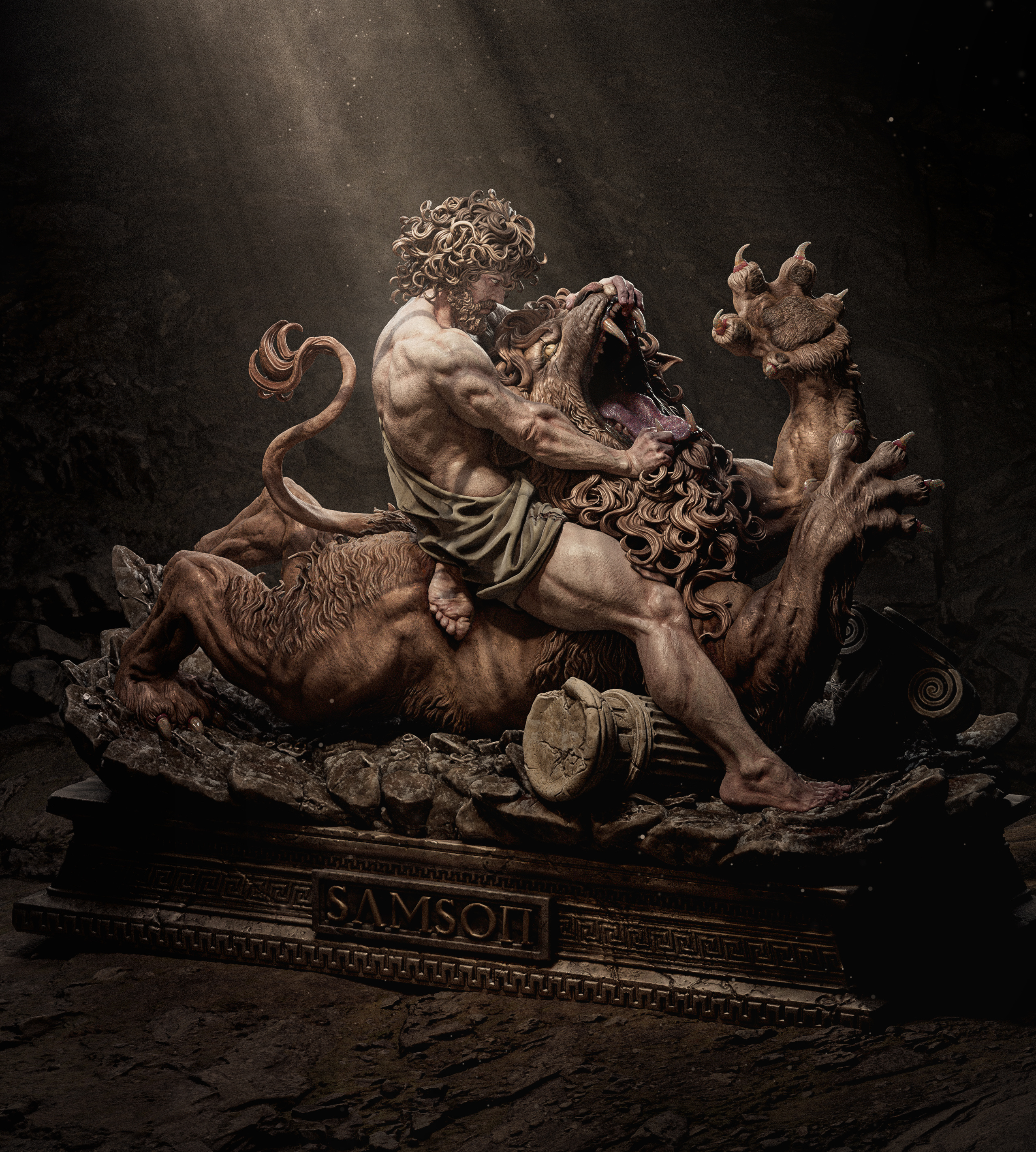 Samson Vs. Lion (Diorama)