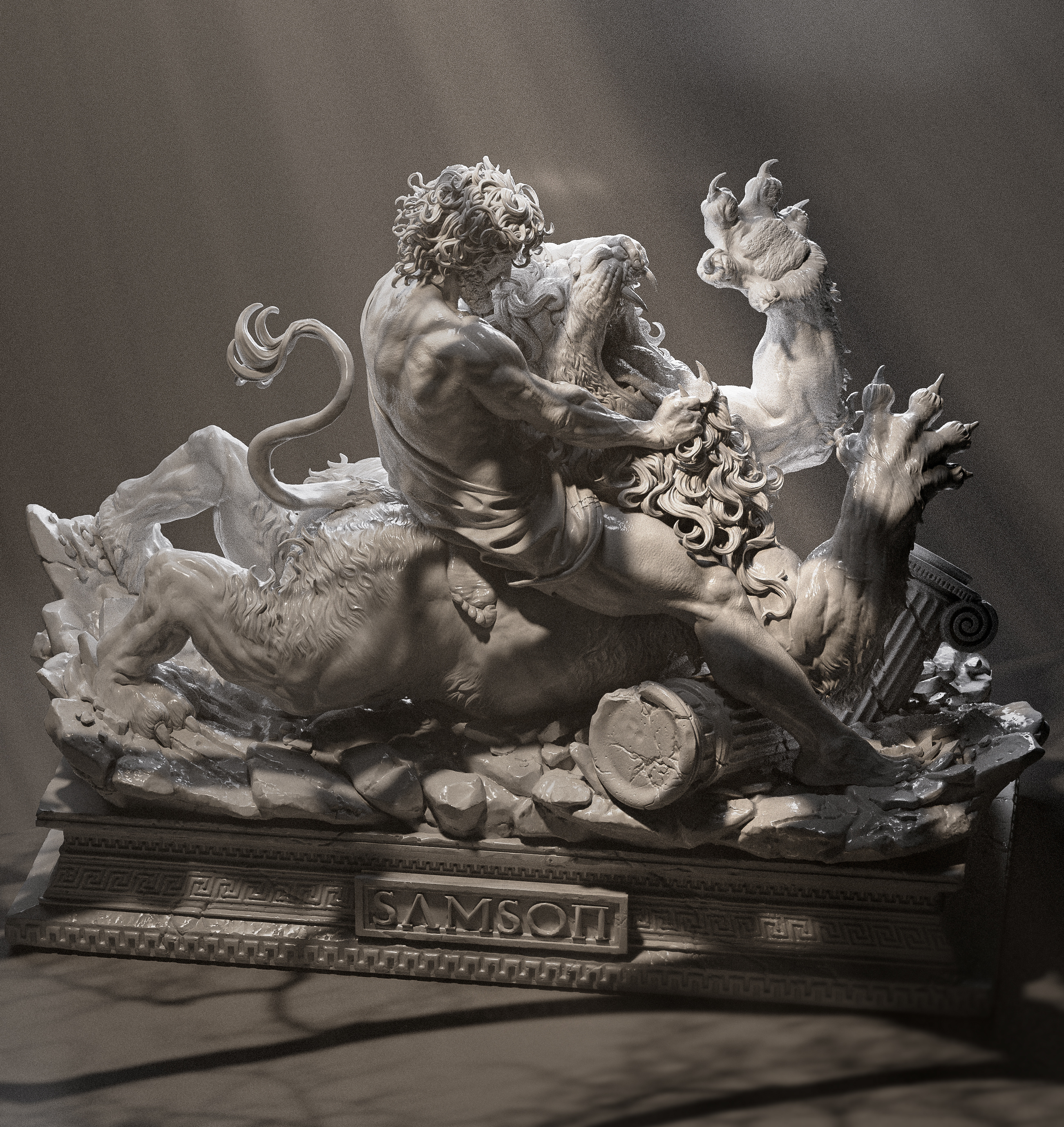 Samson Vs. Lion (Diorama)