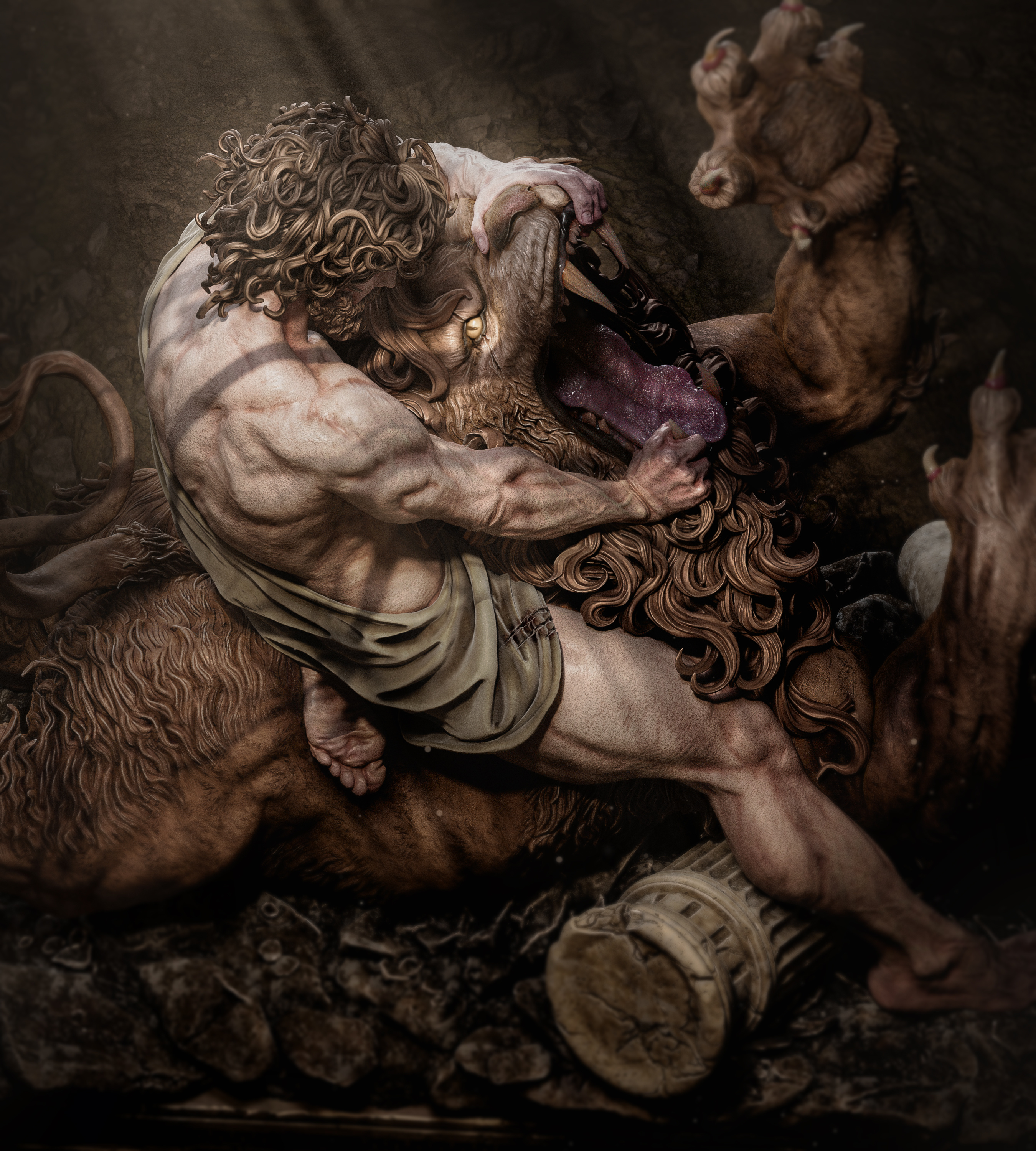 Samson Vs. Lion (Diorama)