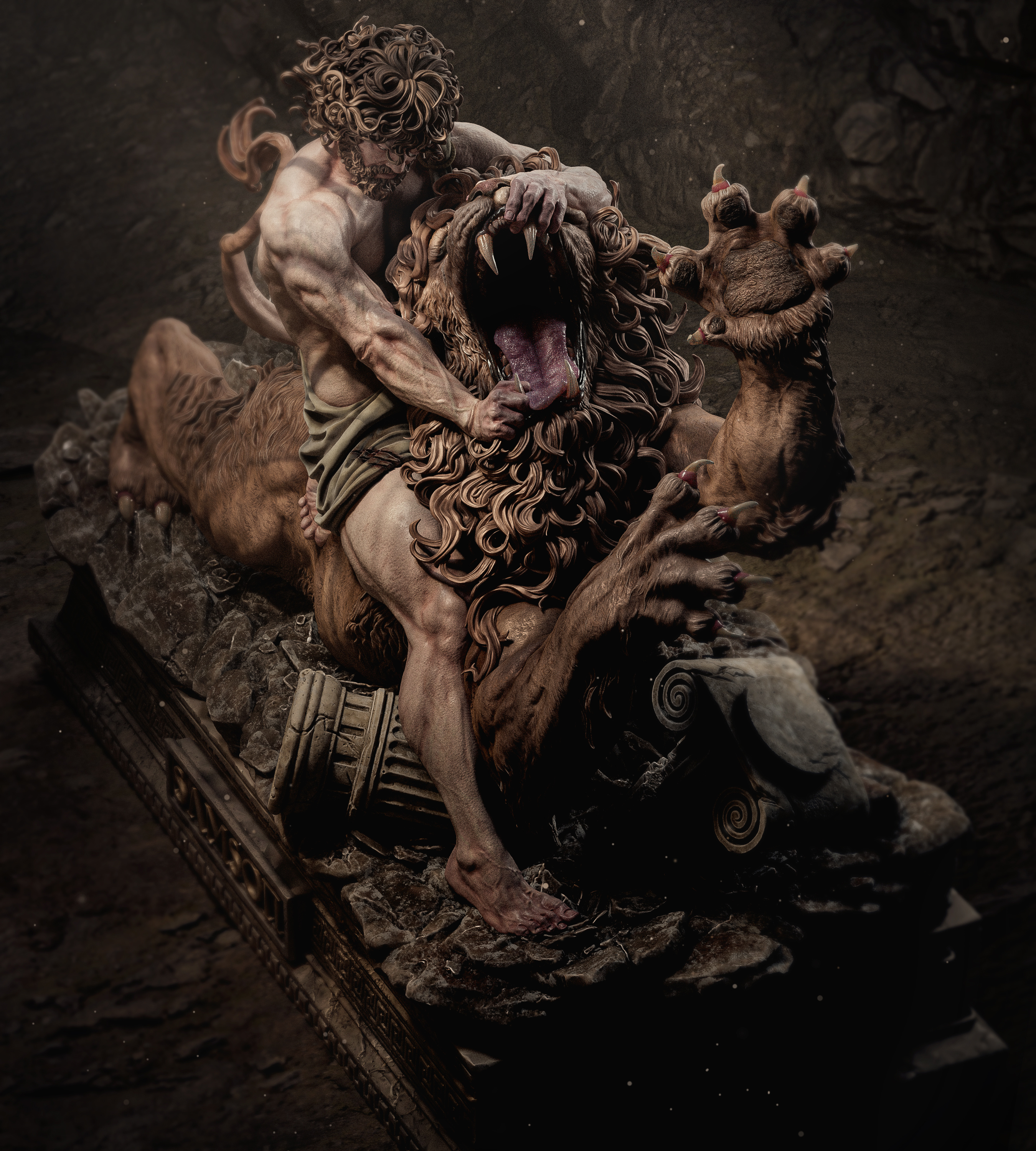 Samson Vs. Lion (Diorama)