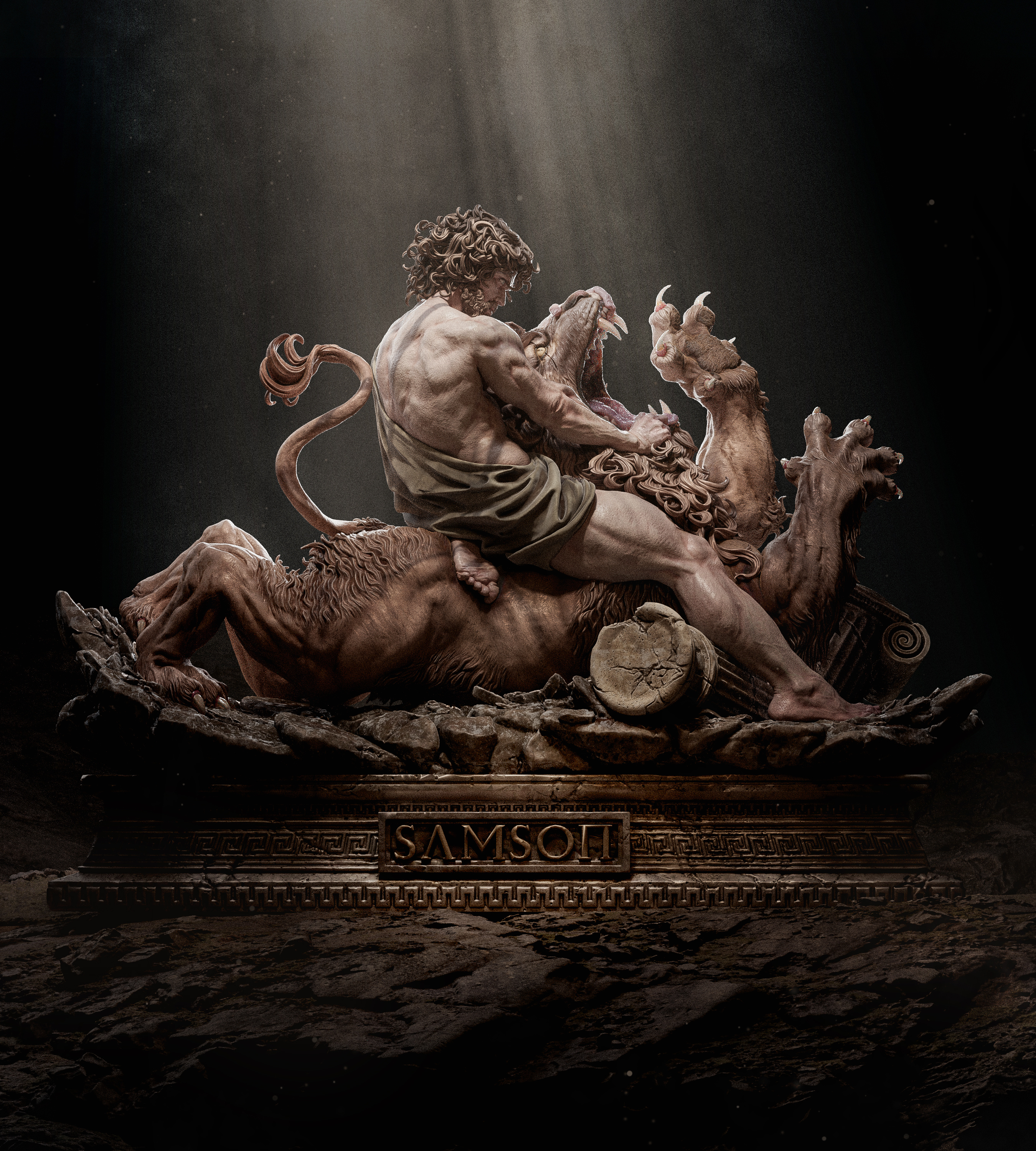 Samson Vs. Lion (Diorama)