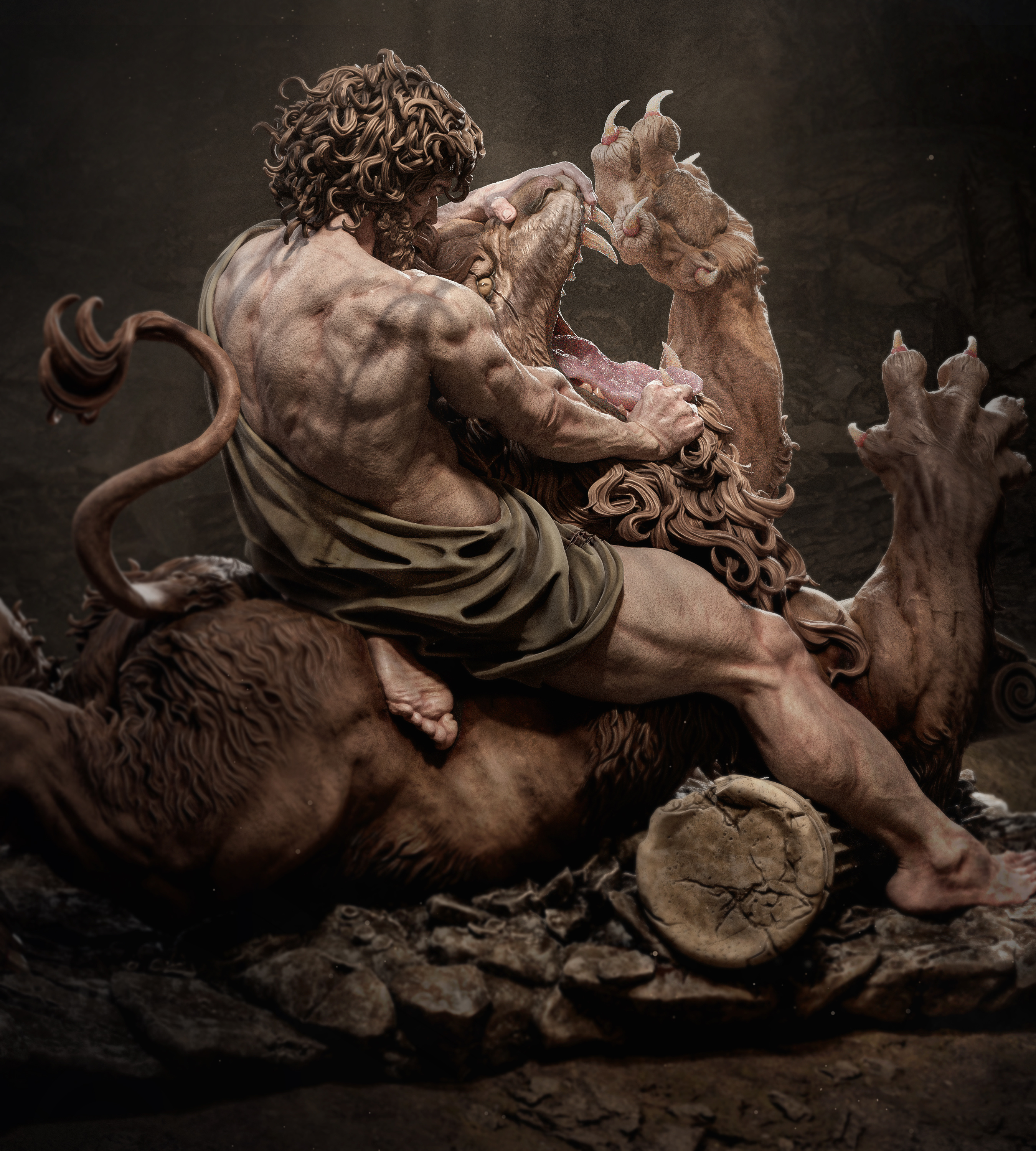 Samson Vs. Lion (Diorama)