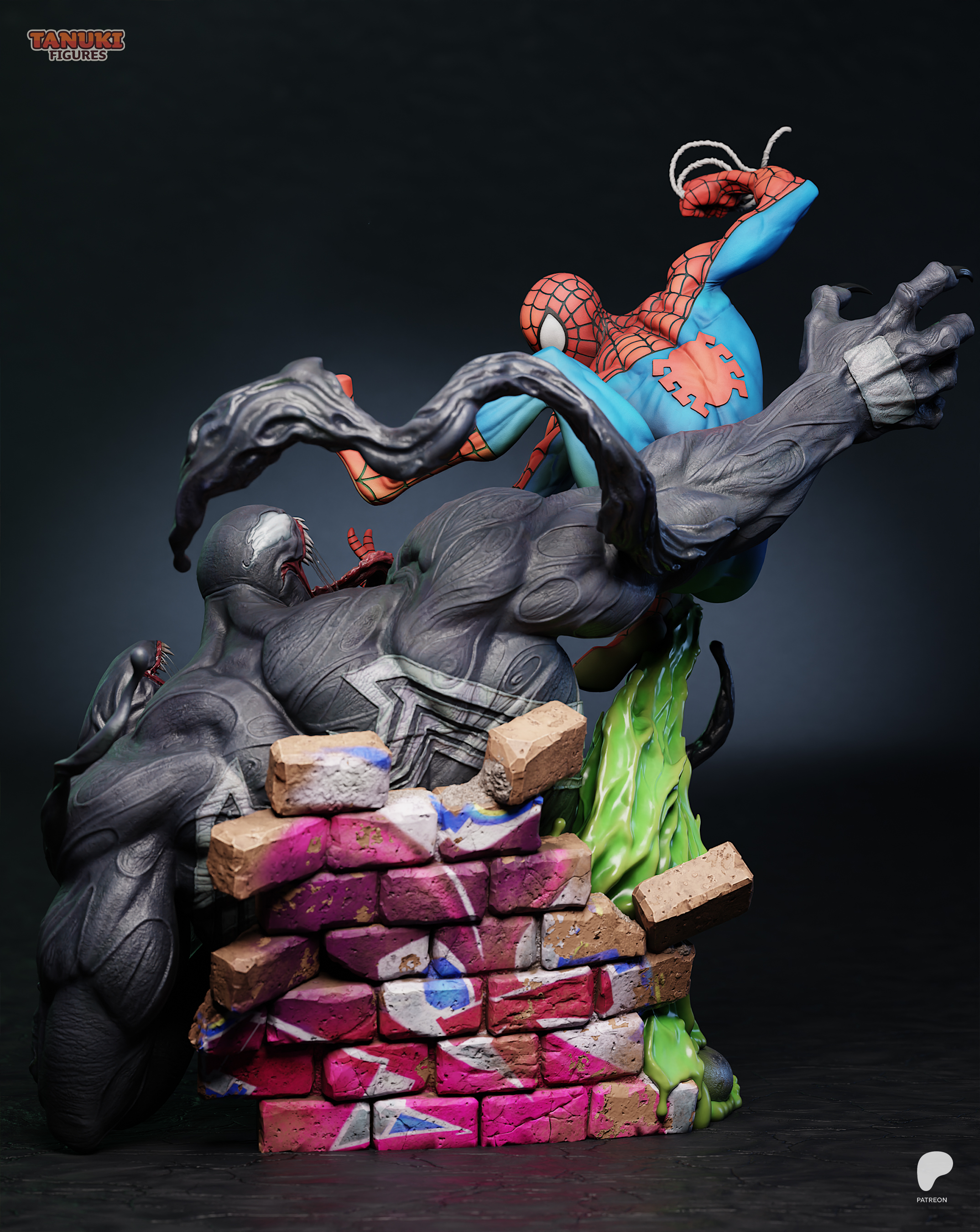 Spiderman-Venom Diorama